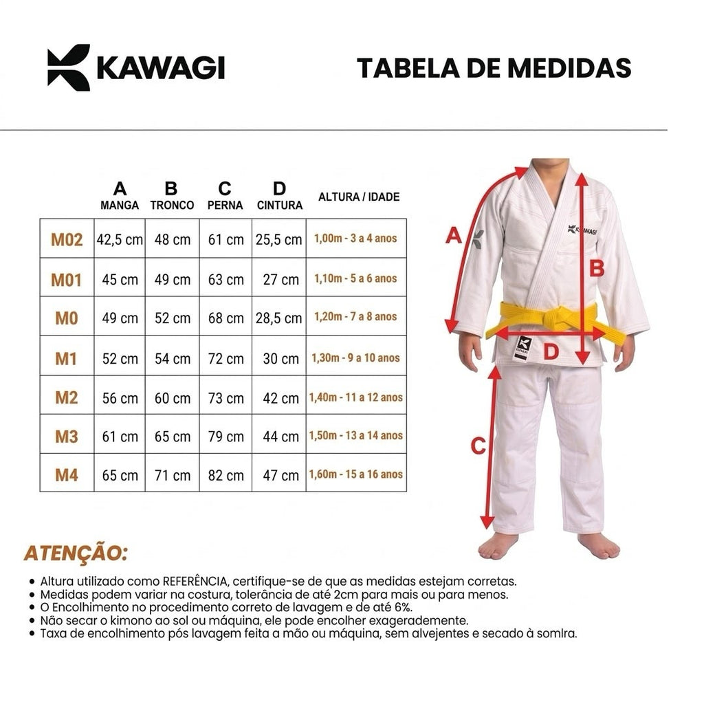 Kimono BJJ Kawagi Branco Infantil - Delariva